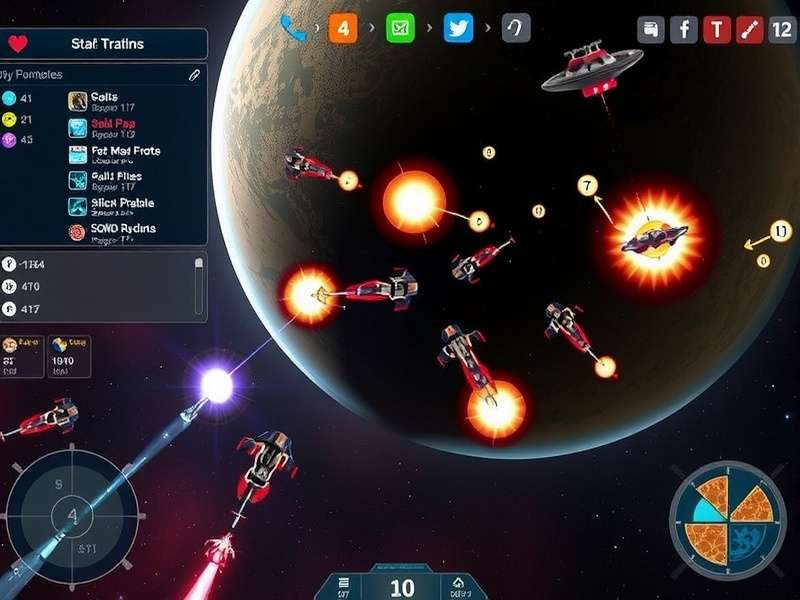 Planetary Prowess Pursuit gameplay screenshot showing space battle